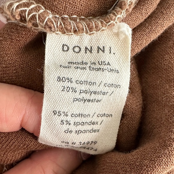 DONNI. Terry Tri-Color Crew Sweatshirt Size XS - Picture 6 of 7